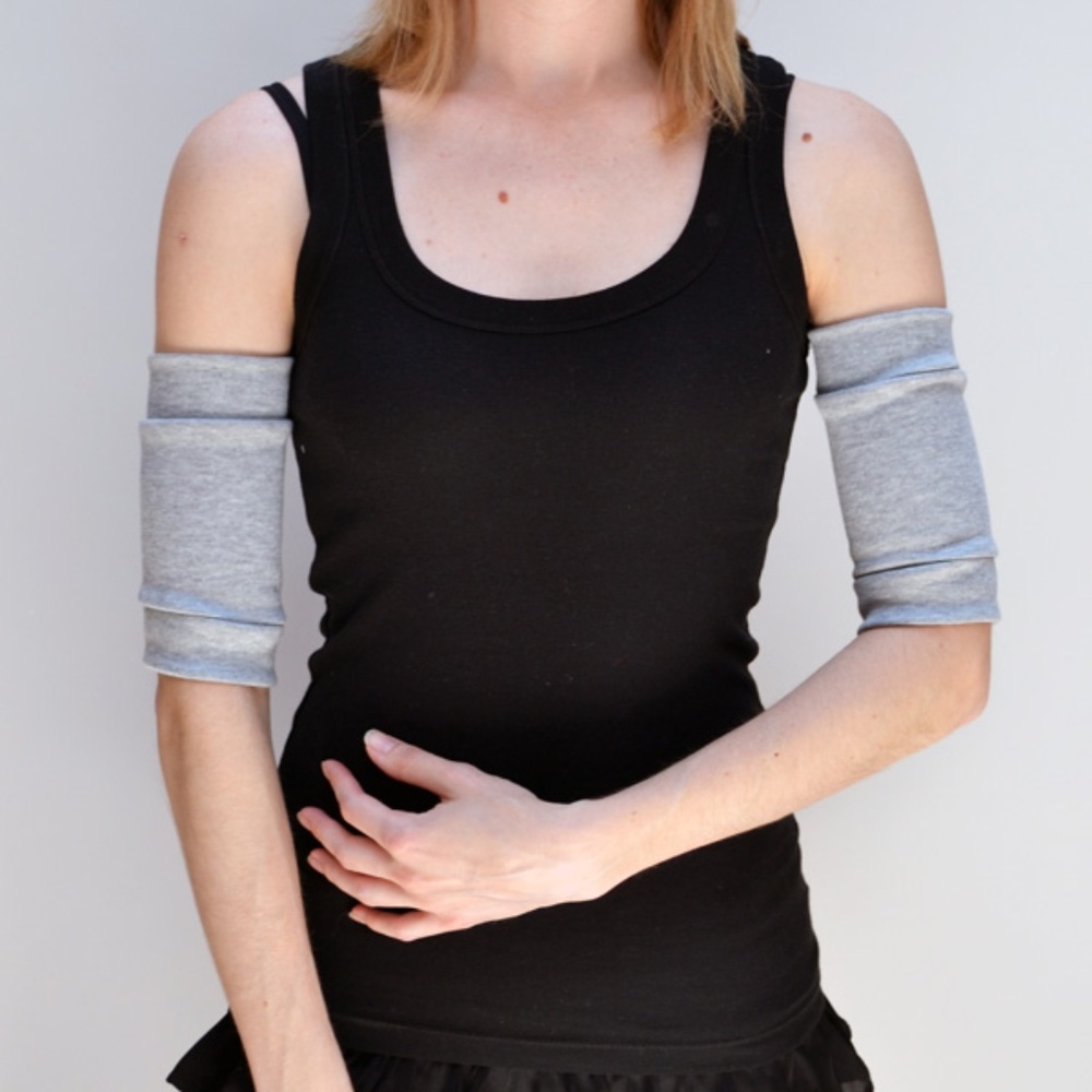 Workout Arm Bands with Secret Pocket Grey Hiking Cuffs Running Armbands Festival - Picture 6 of 6